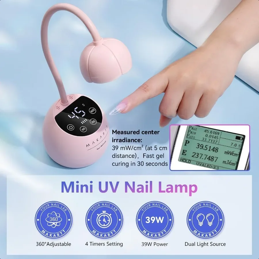 Lámpara LED UV para uñas, luz UV con cuello de cisne para uñas de Gel, Cherie Cordl, USB, 39W, lámpara de Gel para secador de uñas con 4 veces, Sensor Profional F