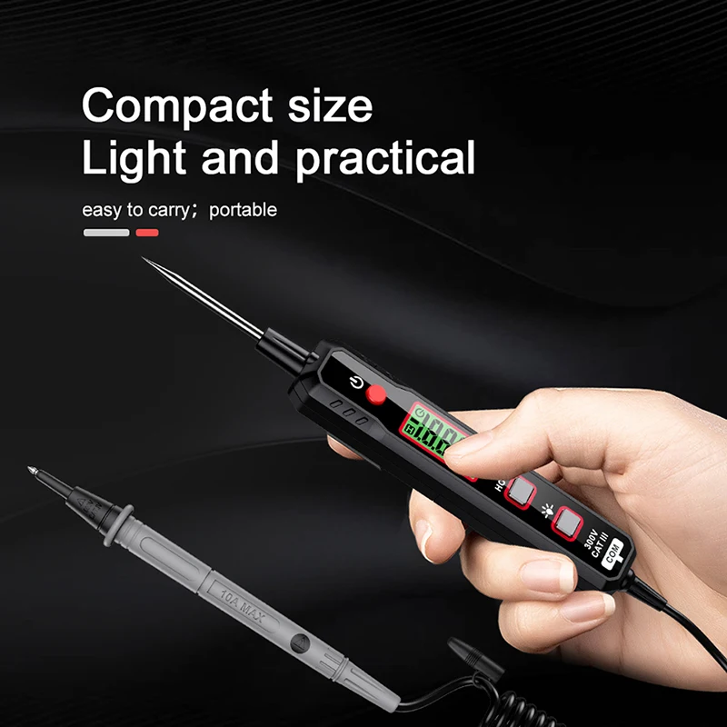 HT86B Auto Car Voltage Detector Pen AC/DC 12-300V Circuit Tester Resistance Capacitanc Digital Multimeters Non-Contact Induction