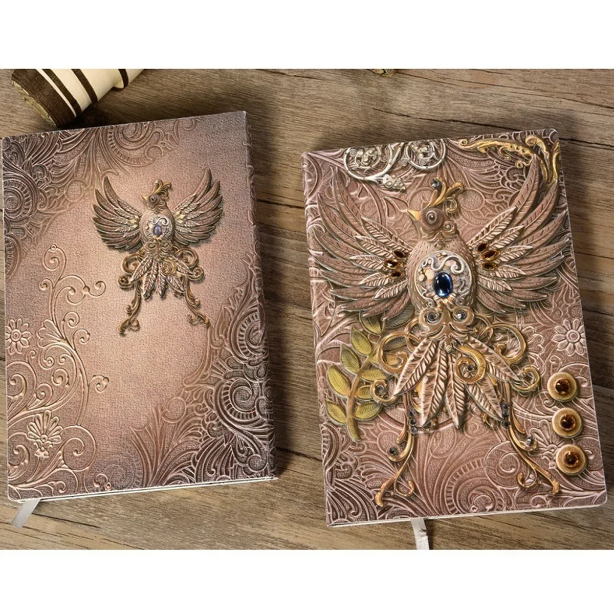 Unique Handmade Vintage Embossed Leather Printing Travel Diary Office Notebook Journal A5 Journal Notebooks School Stationery