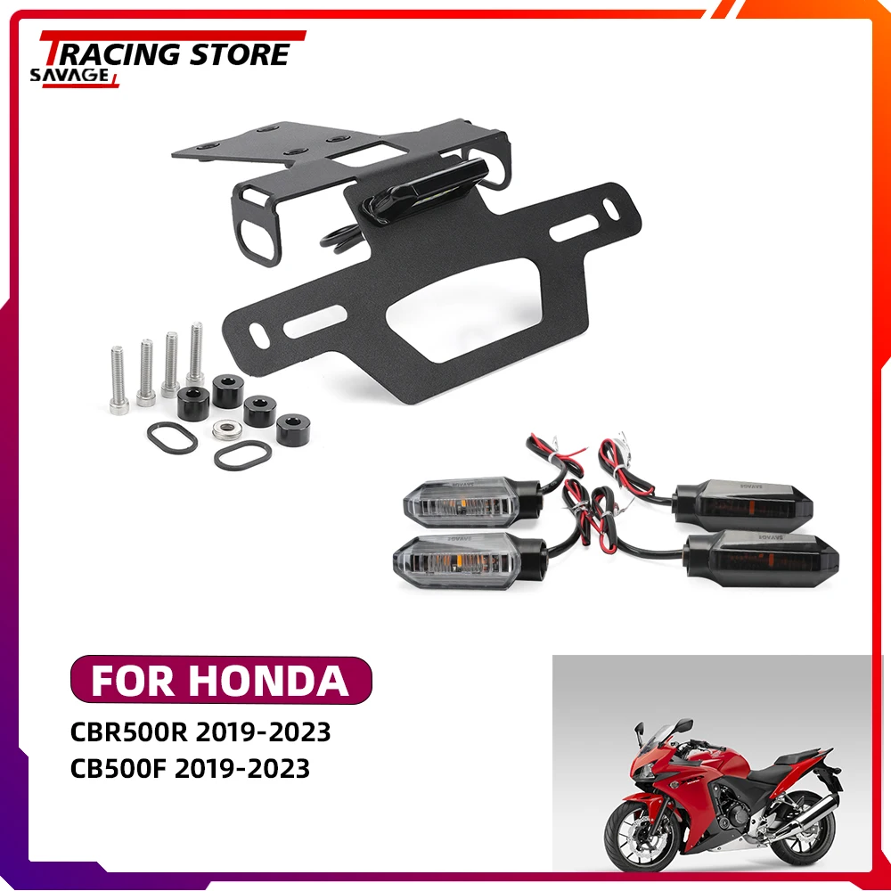 

For Honda CBR500R CB500F Fender Eliminator Tail Tidy License Plate Holder Turn Signal Light Flasher Indicator CBR 500R CB 500F