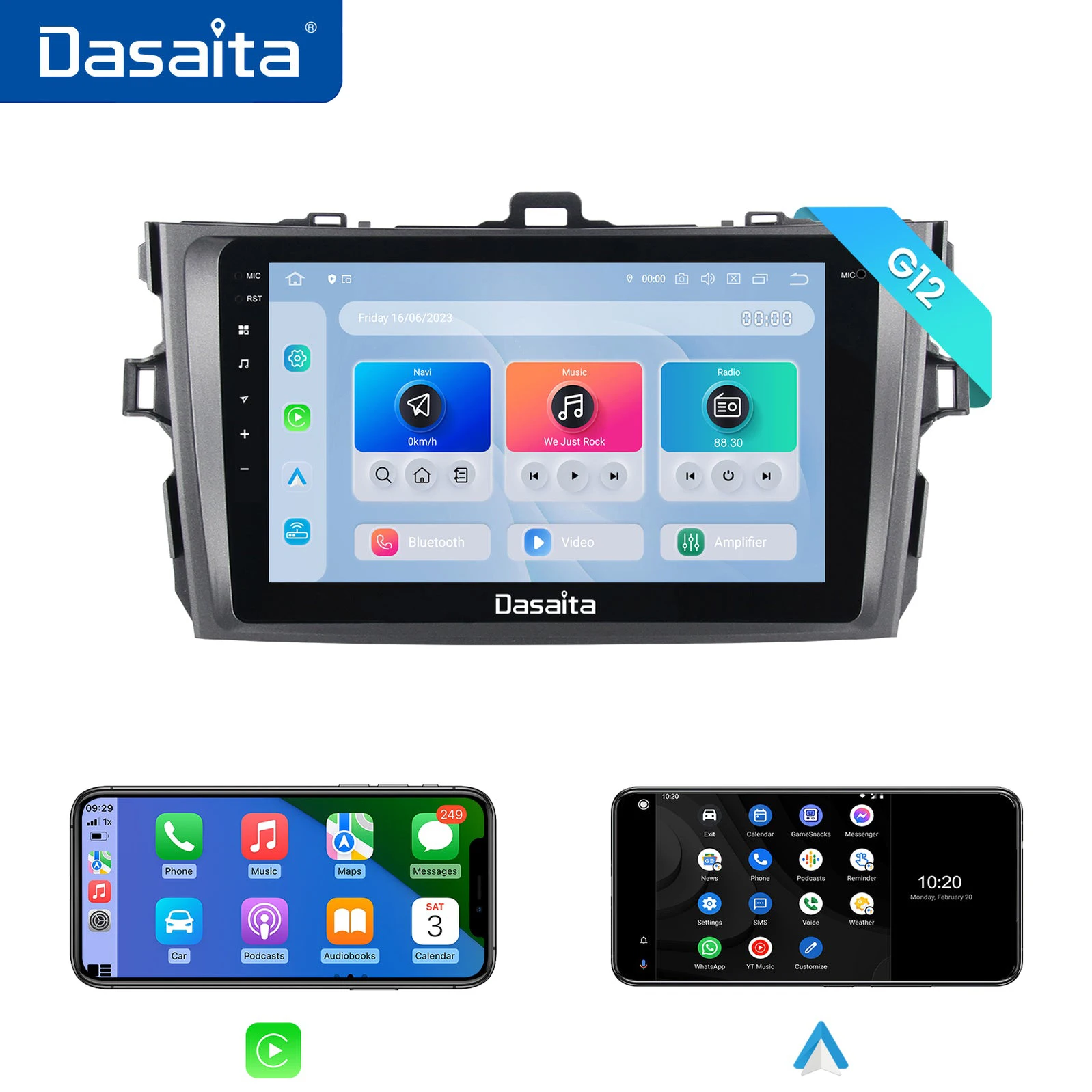 

Dasaita for Toyota Corolla Auris 2007 2008 2009 2010 2011 2012 2013 Qualcomm 665 9" Screen Carplay Android Auto Radio Car Stereo