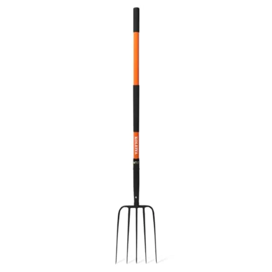 

KOLEIYA 5-Tine Pitchfork for Gardening, 57-Inch Heavy Duty Garden Fork with Fiberglass Handle for Compost, Mulch and Manure