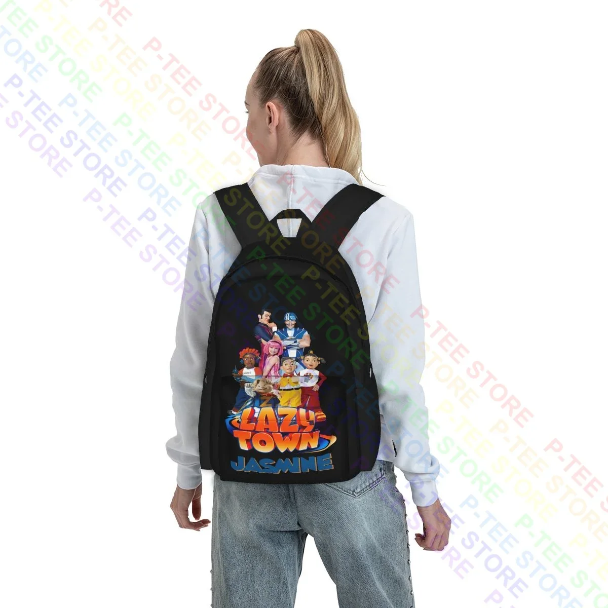 Lazy Town Stephanie Sportacus Large Capacity Backpack Travel Shoe Bag Personalised Large Capacity