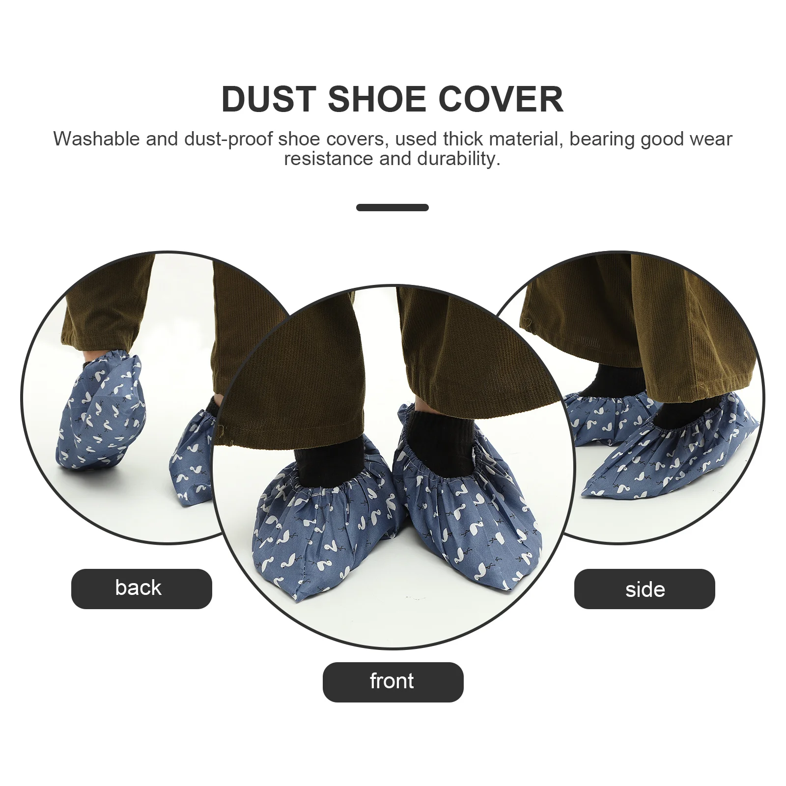 

4Pcs Washable Shoe Covers Reusable Breathable Elasticized Non-Slip Protection for Floors Carpets Homes Hospitals Clinics