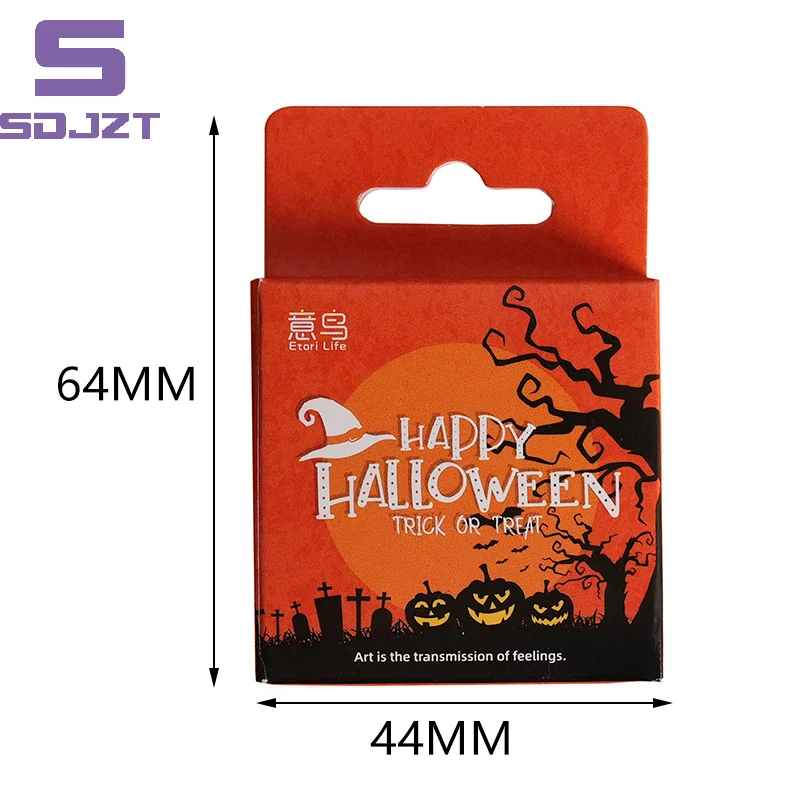 46Pcs/Box Funny Halloween Sticker Pack DIY Material Decorative Stationery Cup Notebook Mobile Phone Toy Scrapbook Kids Gift