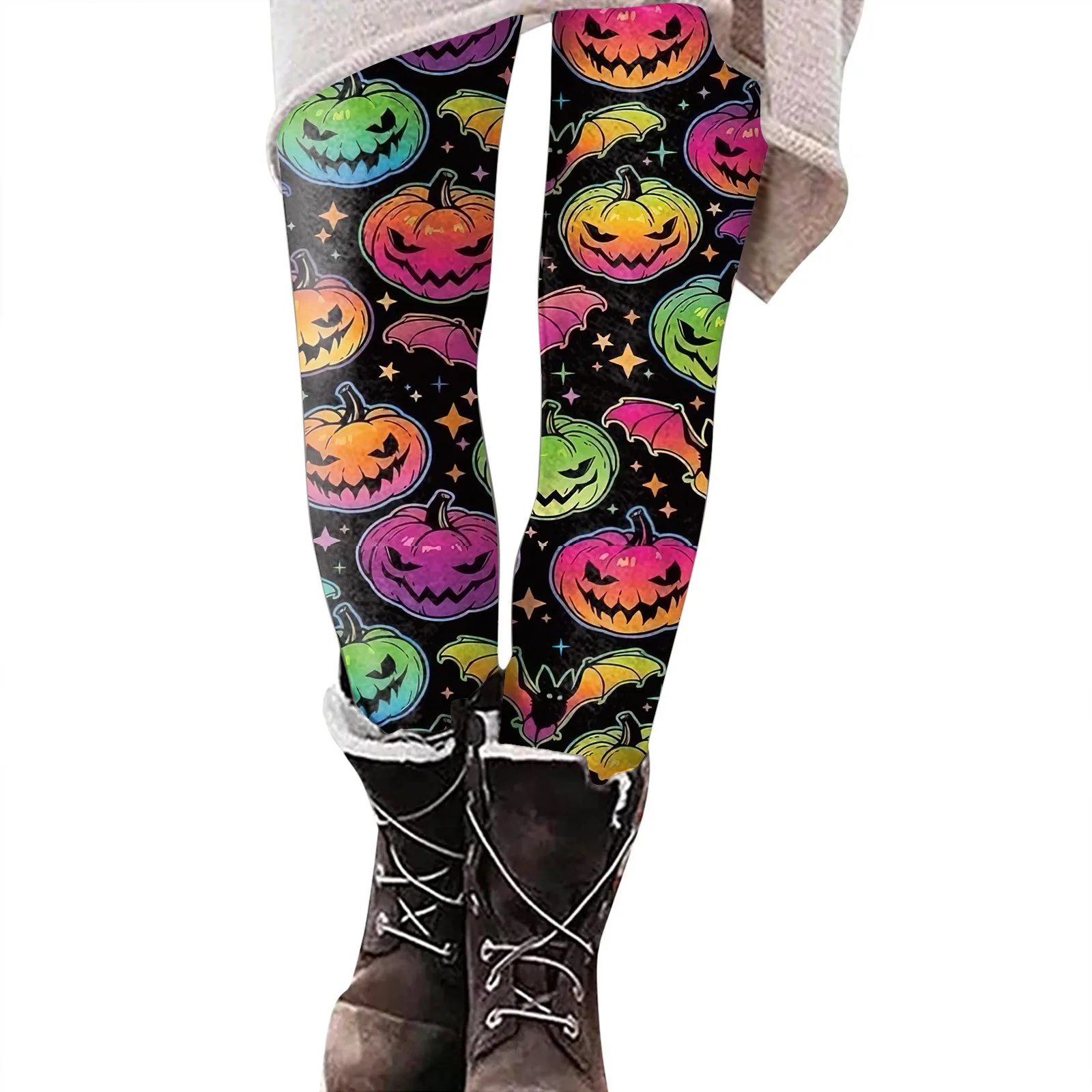 Halloween Women Leggings Stripe Skull Web Print Sexy Stretchy Leggins Slim Fitness Legging Push Up Stretch Leggins Mujer