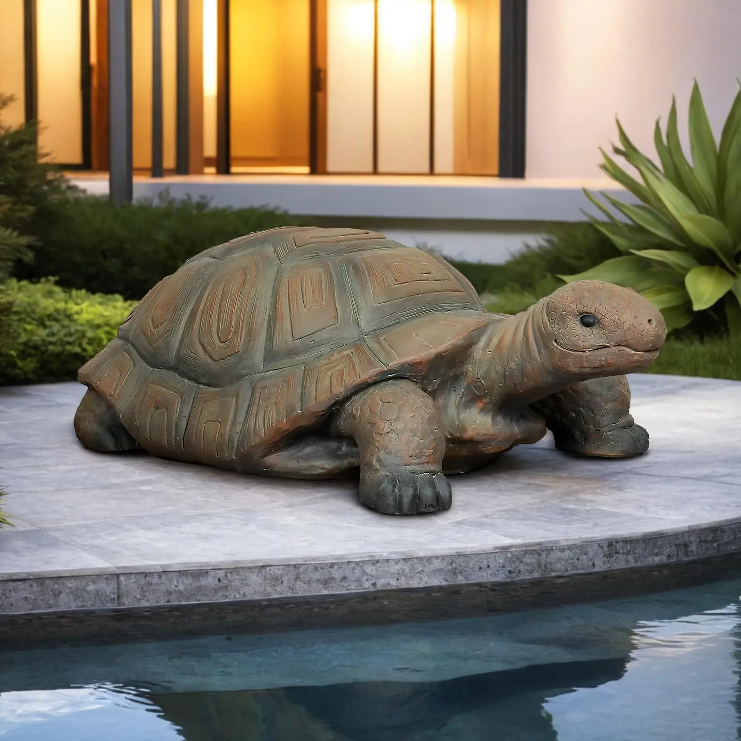 Turtle Statues for Garden - 34.2” x 18.1” x 11.4” Fiber Reinforced Concrete Figurine Statue, Garden Sculptures &, Customized