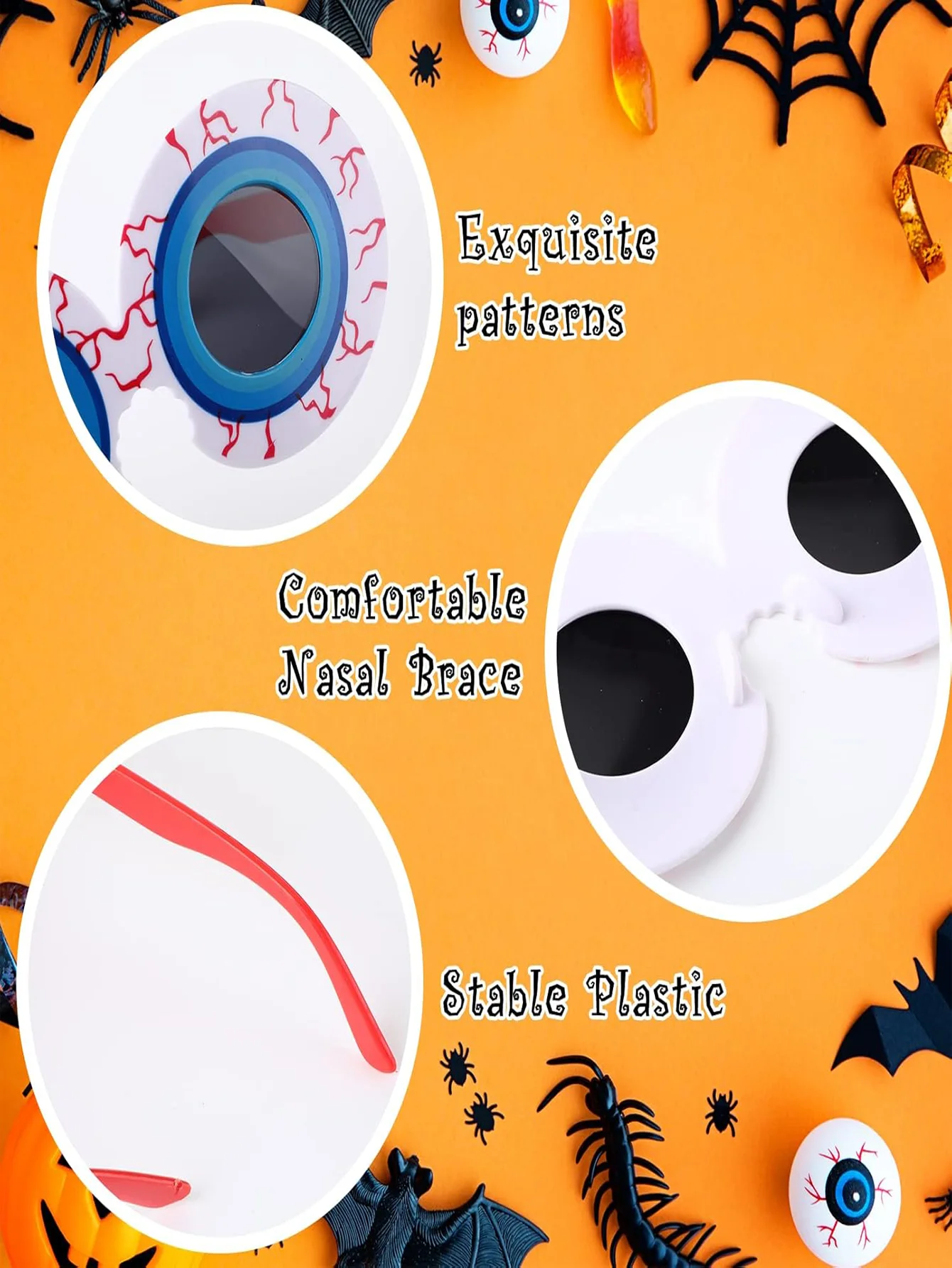 Halloween Mode Brille Neuheit Cosplay Party Requisiten Foto Zubehör Party Gefälligkeiten für Weihnachten Einzigartiges Design Linsen Dekor – Detail 8
