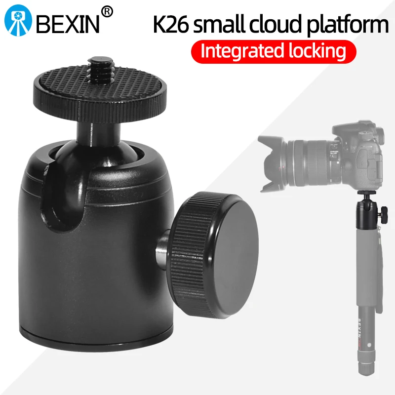 BEXIN K26A Ball Head Mount Metal 360 Degree Swivel Mini BallHead 1/4