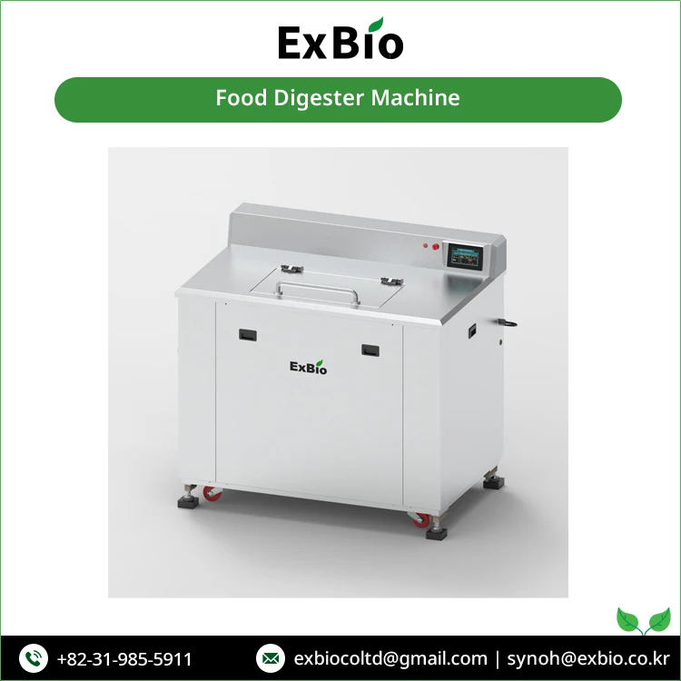 Stainless Steel Exbio 300kg/day Organic Food Garbage Disposal Food Waste Composting Machine For Home Use