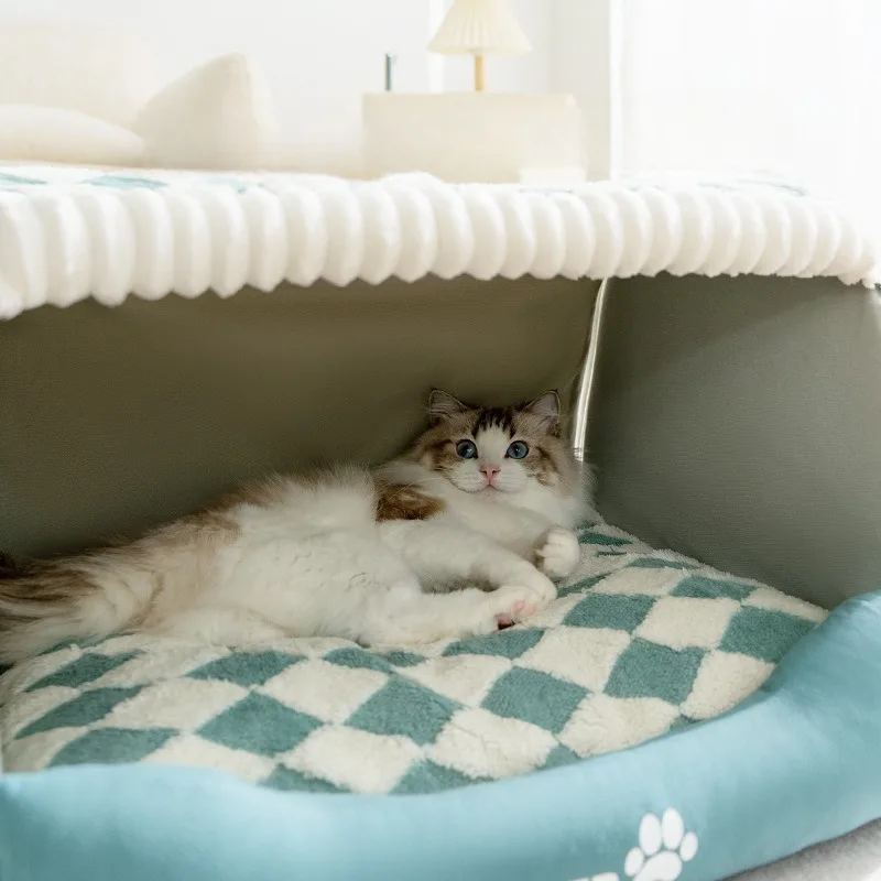 New Pet Nest Large Space Drawer Cat Nest Medium and Small Dog Semi-closed Removable and Washable Autumn and Winter Warm Kennel