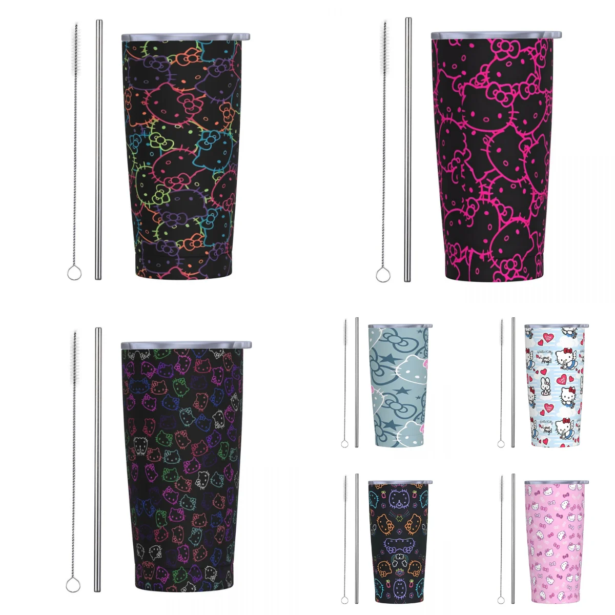 

Hello Kitty стакан из нержавеющей стали, пляжные кружки, чашка, 20 унций, кофейная кружка, изолированная бутылка для холодного и горячего чая с молоком, вода