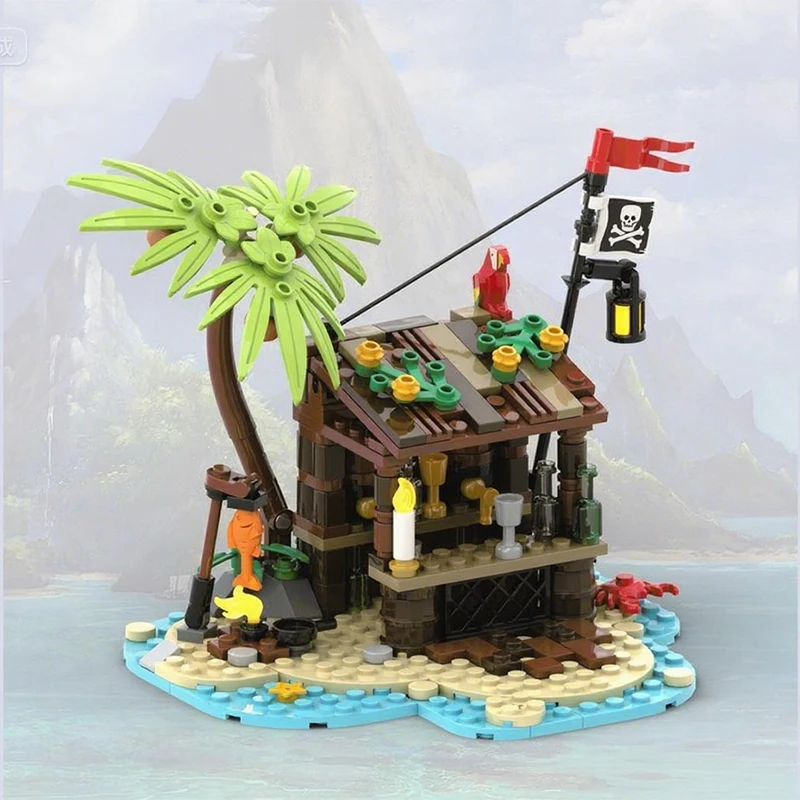 

NEW 197PCS MOC Pirate Sailing Pirates Bar Model DIY Creative Ideas Assembly Building Blocks Birthday Gift Display Building Set