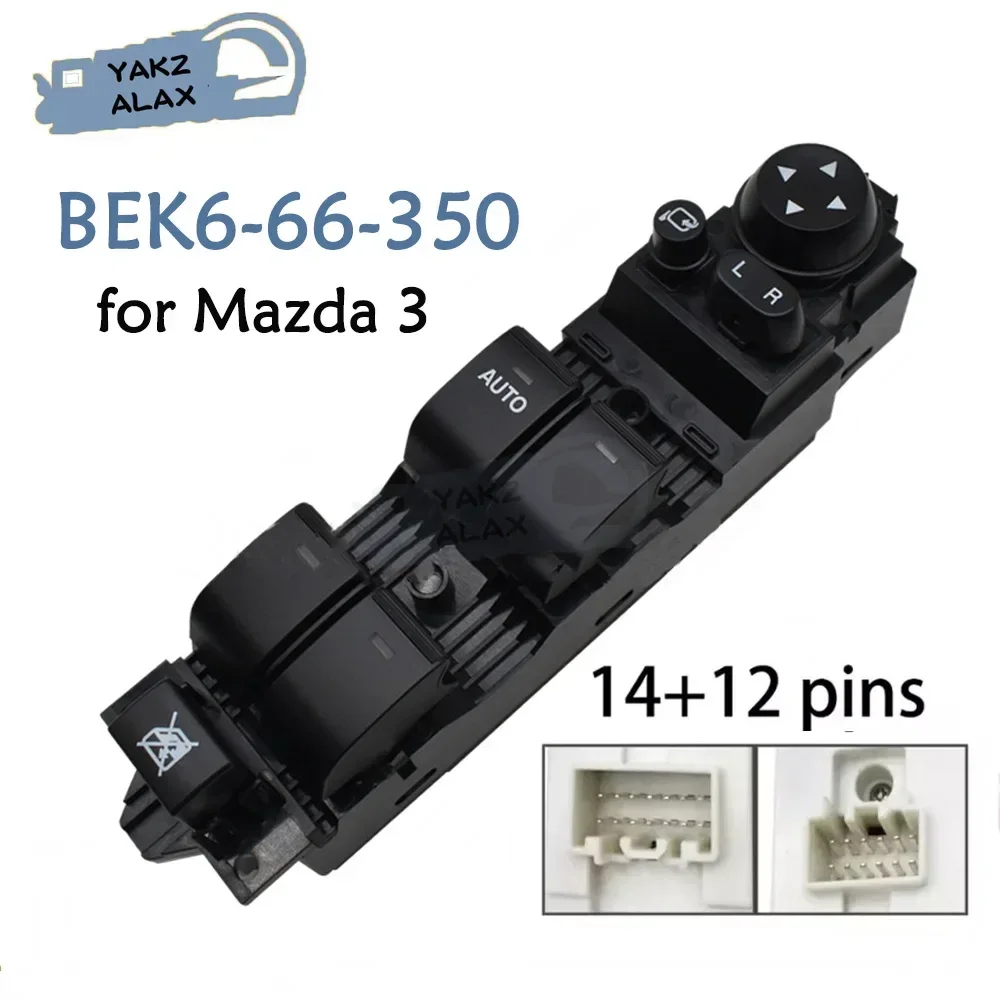 BEK6-66-350 pour Mazda 3 2011 2012 2013 2014 2015 avant gauche côté conducteur électrique maître interrupteur de commande de fenêtre électrique BEK6 66 350