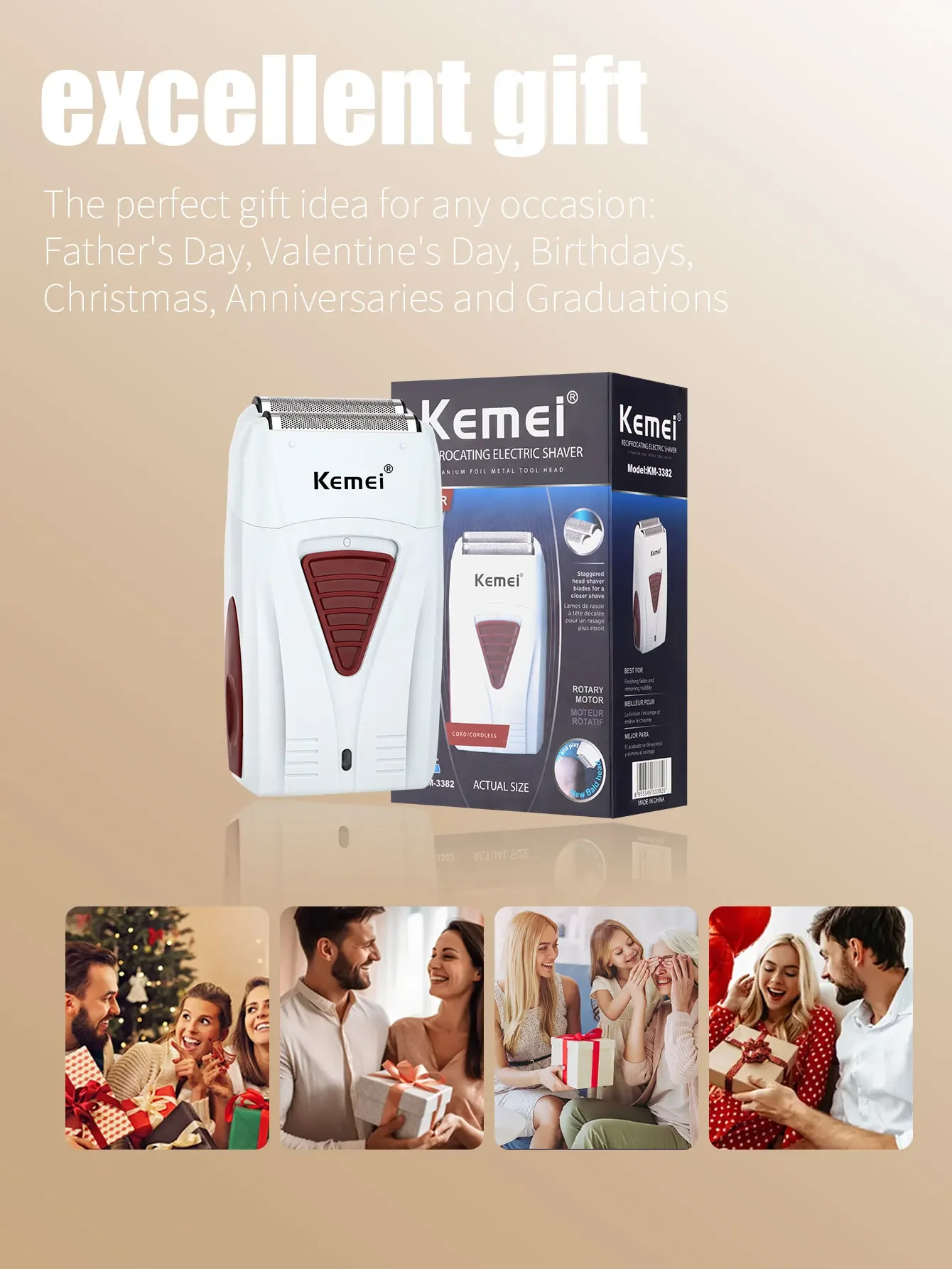 Kemei Haarschneidemaschine Elektrischer Rasierer Haarschneider Professionelle Schneidemaschine KM-3382 KM-2296 VT-667 Haarschneider für Männer – Detail 15