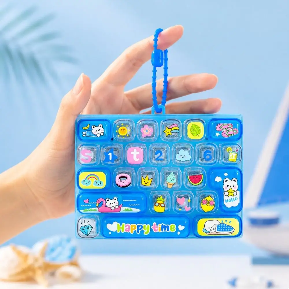 26-Key Decompression Button Transparent Dual-Tone Cute Design Mini Keyboard Pendant Simulation Keyboard Keyboard Keychain