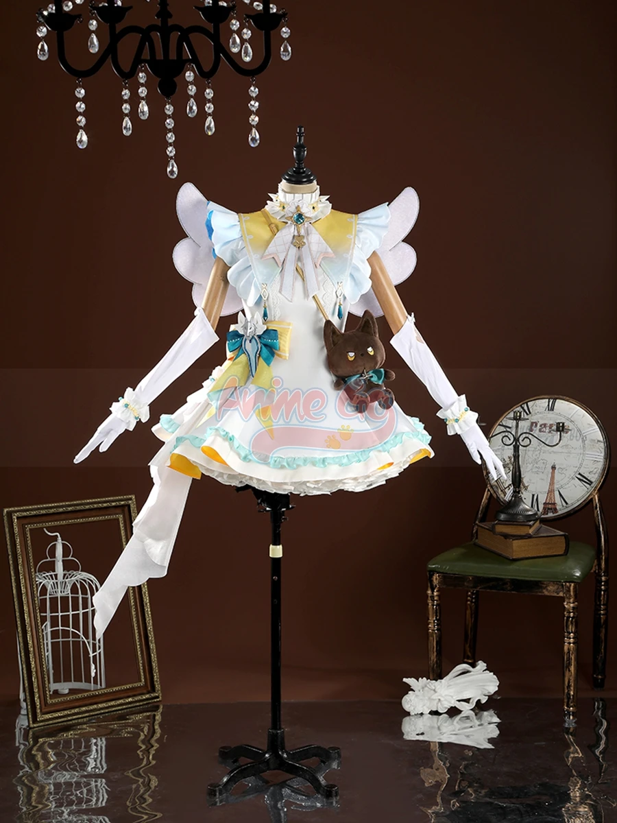 

Nu: Carnival Garu Cosplay Costume White Dress Anime Game Role Play Outfit for Adults