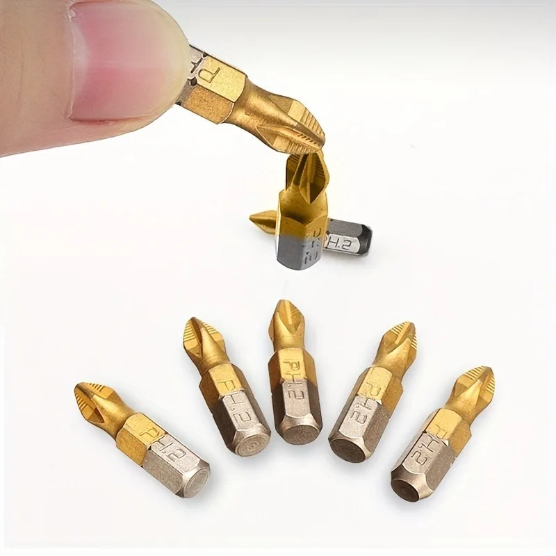 10pcs 25mm 1/4 Threaded Shank PH2 Magnetic Screwdriver Bits - Superior Strength and Durability for Your DIY Projects!