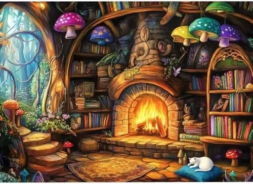 

1000/500/300 Piece Wooden Puzzle Warm Fireplace Puzzle Bedroom Gameroom Livingroom Home Decor Birthday Holiday Party Gift