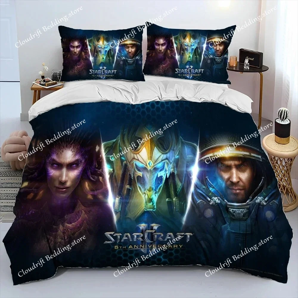 

3D HD StarCraft Game Gamer PC Comforter Bedding Set,Duvet Cover Bed Set Quilt Cover Pillowcase,king Queen Size Bedding Set kids