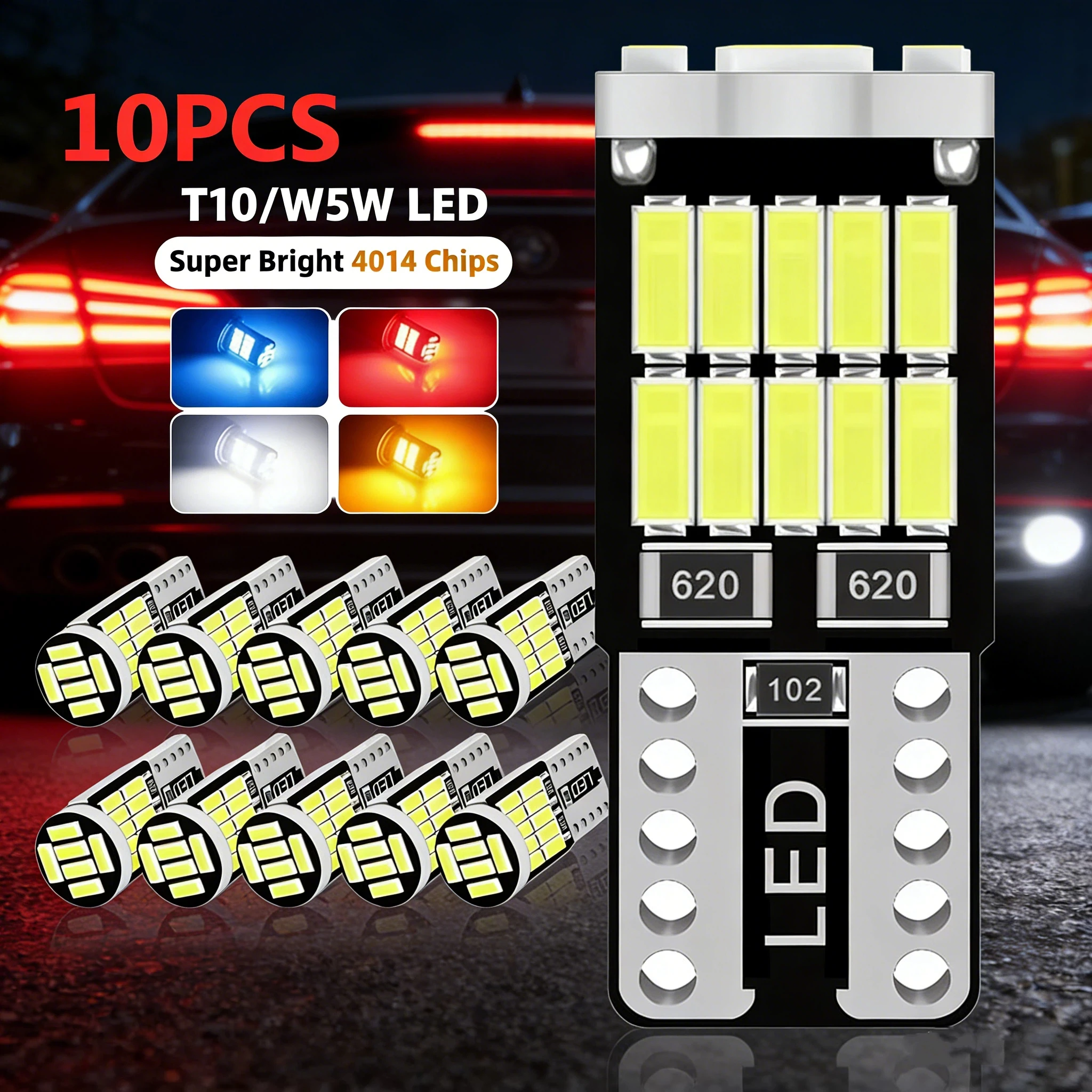 1/2/6/10pcs T10 W5w 194 501 Car Led Bulb Canbus No Error Car Interior Light T10 26 Smd 4014 Chip Pure White Instrument Lights