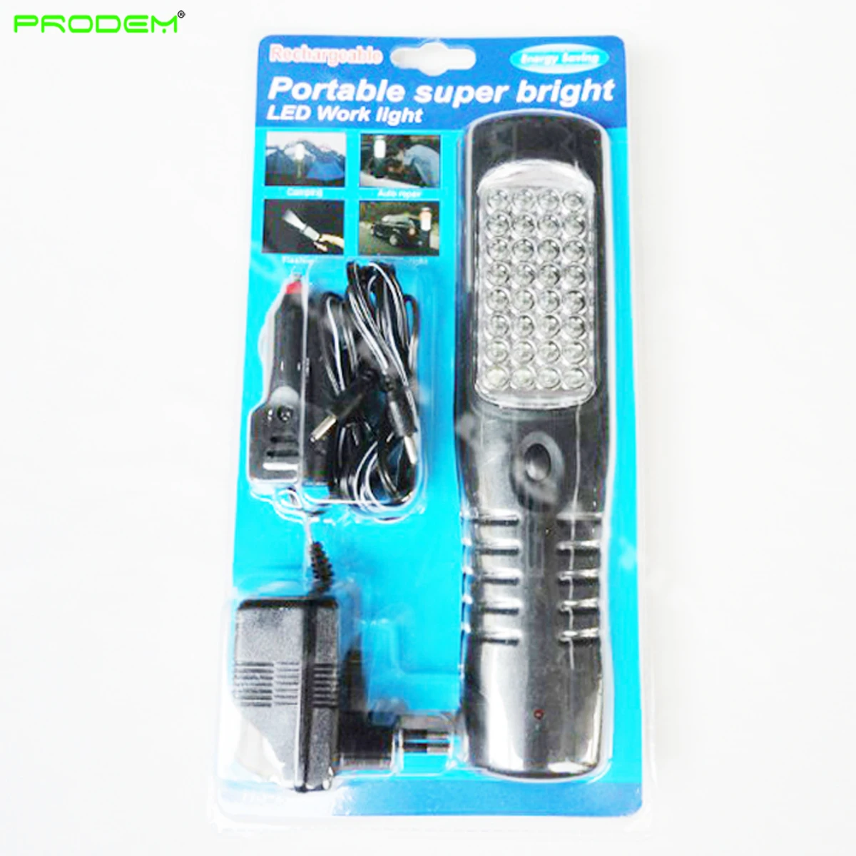 Cordless Portable LED Working Lamp inspection Light Flash Torch Rechargeable Battery Dual Charger for Roadside Garage