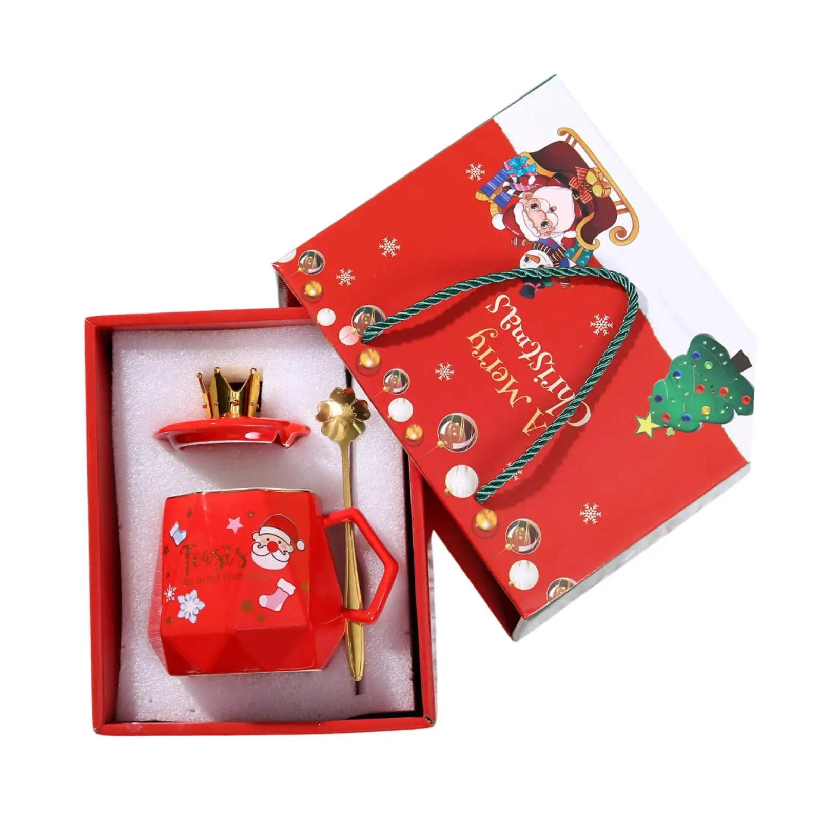 Świąteczny zestaw porcelanowych kubków do kawy Santa Filiżanka do herbaty Filiżanka do kawy Mleko Kubek do kawy do hotelu Prezent świąteczny Restauracja