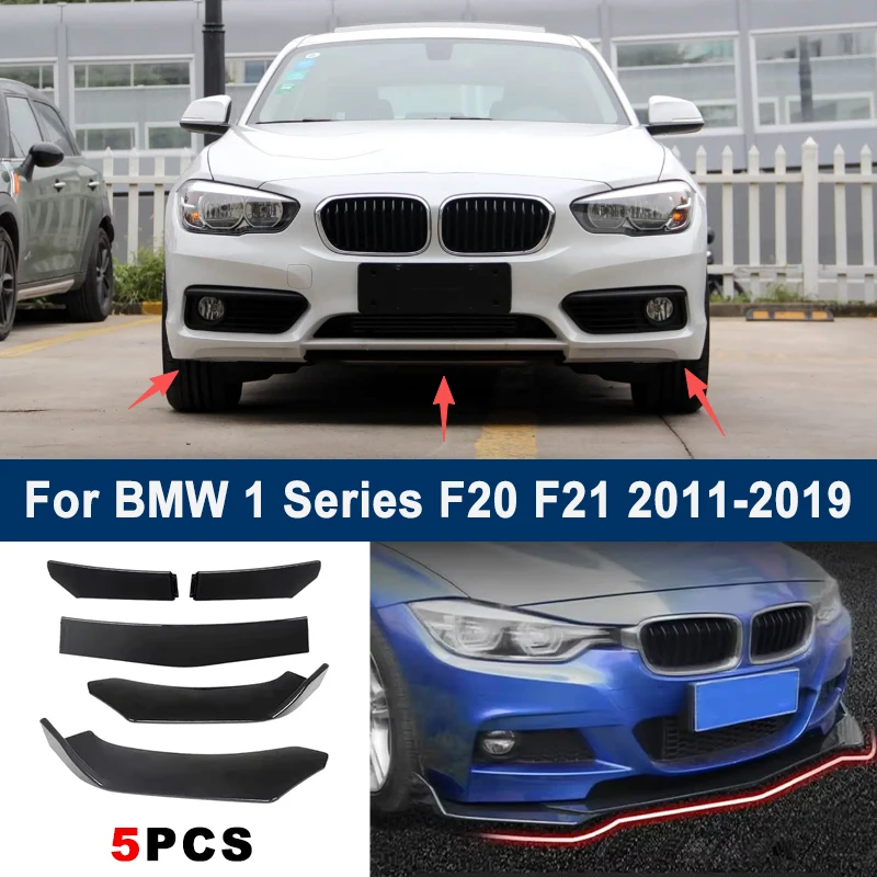 For BMW 1 Series F20 F21 2011-2019 model, adjustable 5PCS front bumper lip spoiler protection decorative kit, car body kit