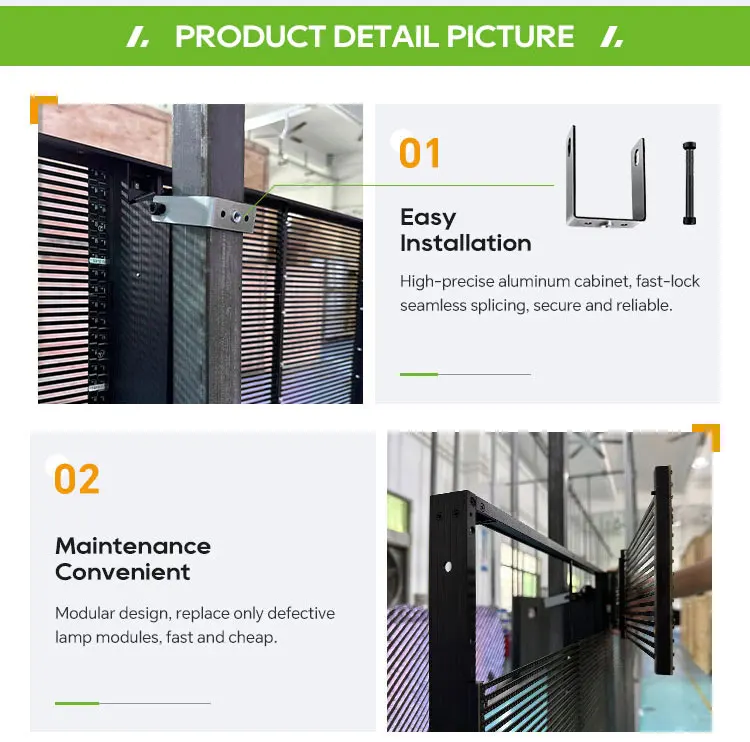 شاشة عرض LED شفافة عالية السطوع، نافذة زجاجية LED جدار فيديو شفاف #5