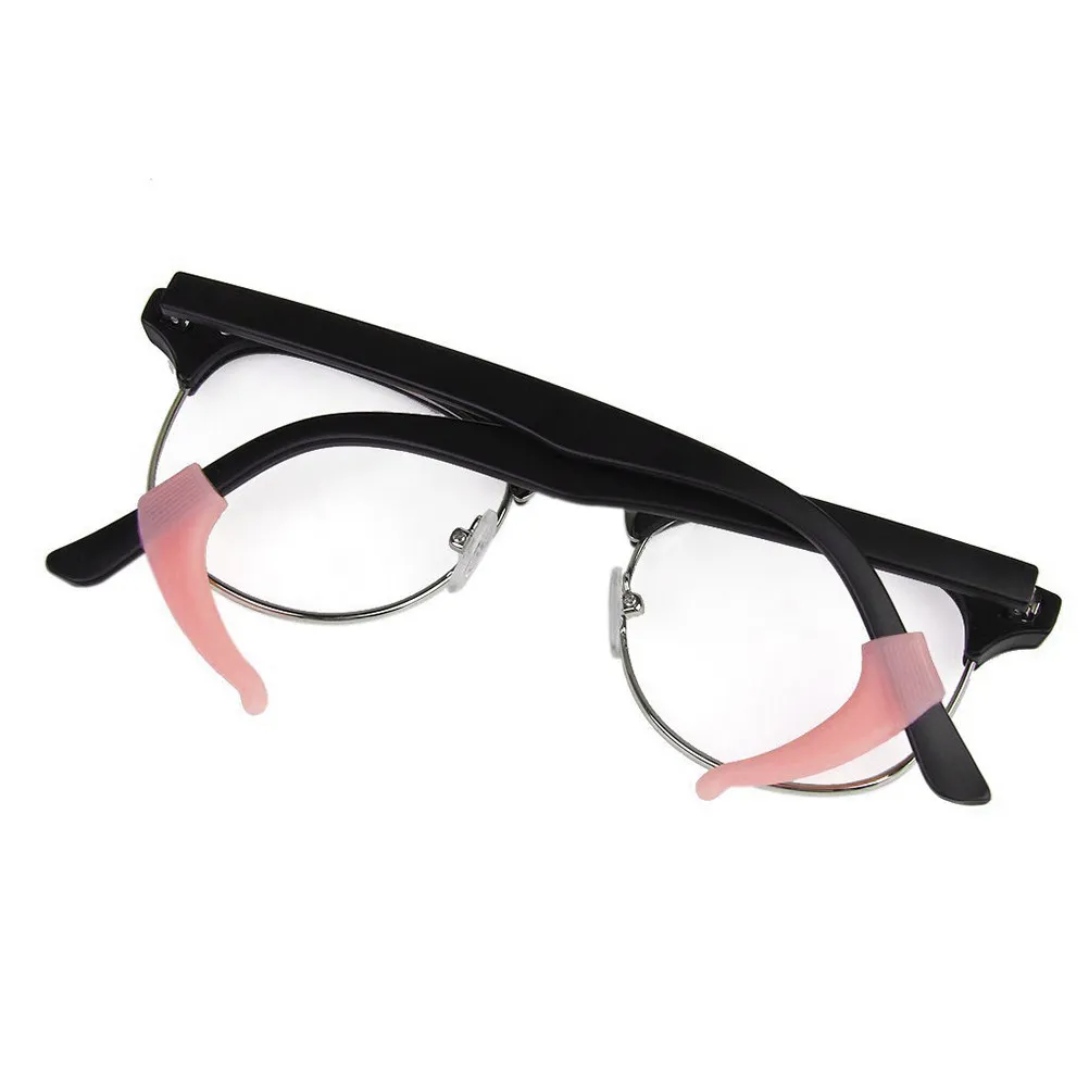 

Pair of Pink Silicone Anti-Slip Eyeglass Holders 6x25mm Ear Hooks for Outdoor Sports Travel Climbing Comfortable Fashion Temple