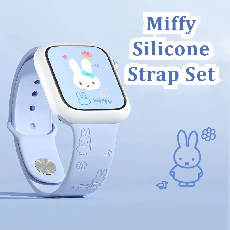 سوار ساعة ميفي كاواي كارتوني من السيليكون لساعة Iwatch 10/11 حزام مطبوع ممتاز مع إبزيم قابل للتعديل إكسسوار هدايا أنيق #1