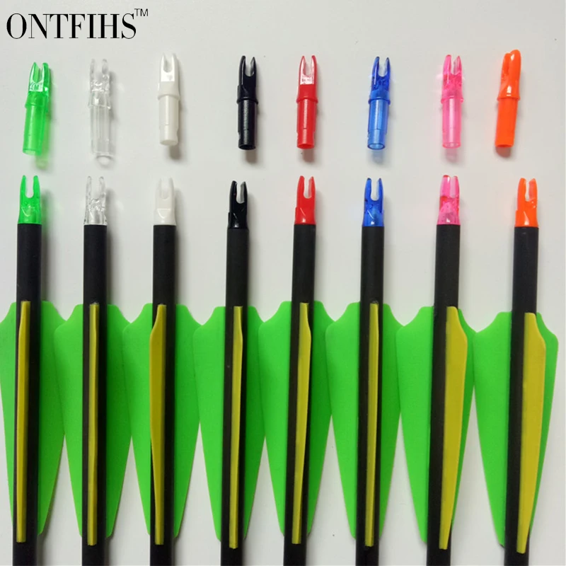 100Pcs Computers Many Archery Outdoor Compound Bow Fittings 6.2 mm Arrow Tail Sleeve Transparent White A-217 Hunting