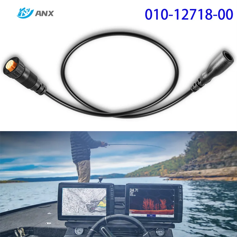 Adaptador 010-12718-00, Cable Adaptador de Transductor de 4 Pines a Sonificador de 12 Pines para Transductor Garmin ECHOMAP Chirp, Plus, Ultra, Striker