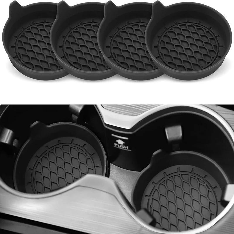2Pcs 8cm Weiche Silikon Auto Tasse Untersetzer Anti-Slip Tasse Halter Wasserdicht Nicht-Slip Sieb-Proof Spill Untertasse Auto Innen Zubehör