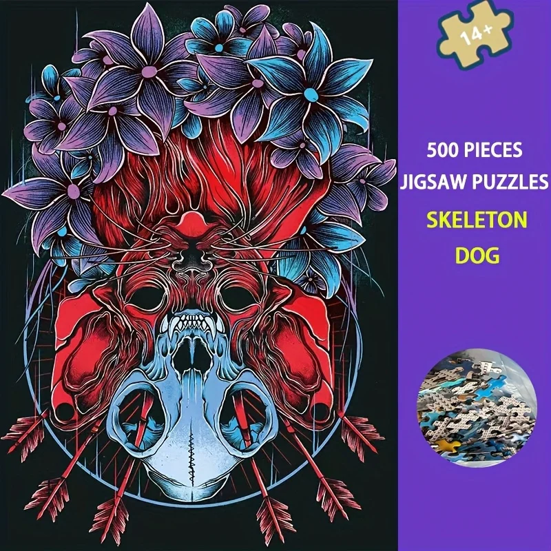 

Gothic Canine 500-Piece Jigsaw Puzzle for Adults Challenging Art Puzzle 20.5x15 Inches Popular Christmas Gift