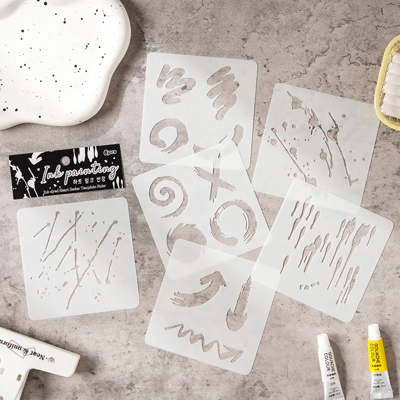 

6 шт. трафареты в горошек, простые в использовании шаблоны для рисования сердечек, ремесленные трафареты для художественных проектов и декоративных поделок