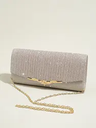 Clutch Purse Evening Bag for Women, Glitter Evening Envelope Handbag With Detachable Chain for Wedding and Party