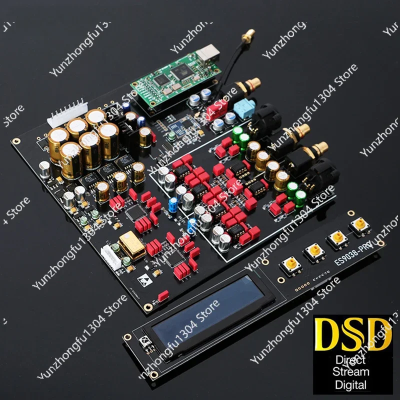 Double ES9038Pro Decoder DAC Lossless Optical Coaxial Decoder 384kHz DSD 512  Support Add Bluetooth 5.0 USB With OLED Display