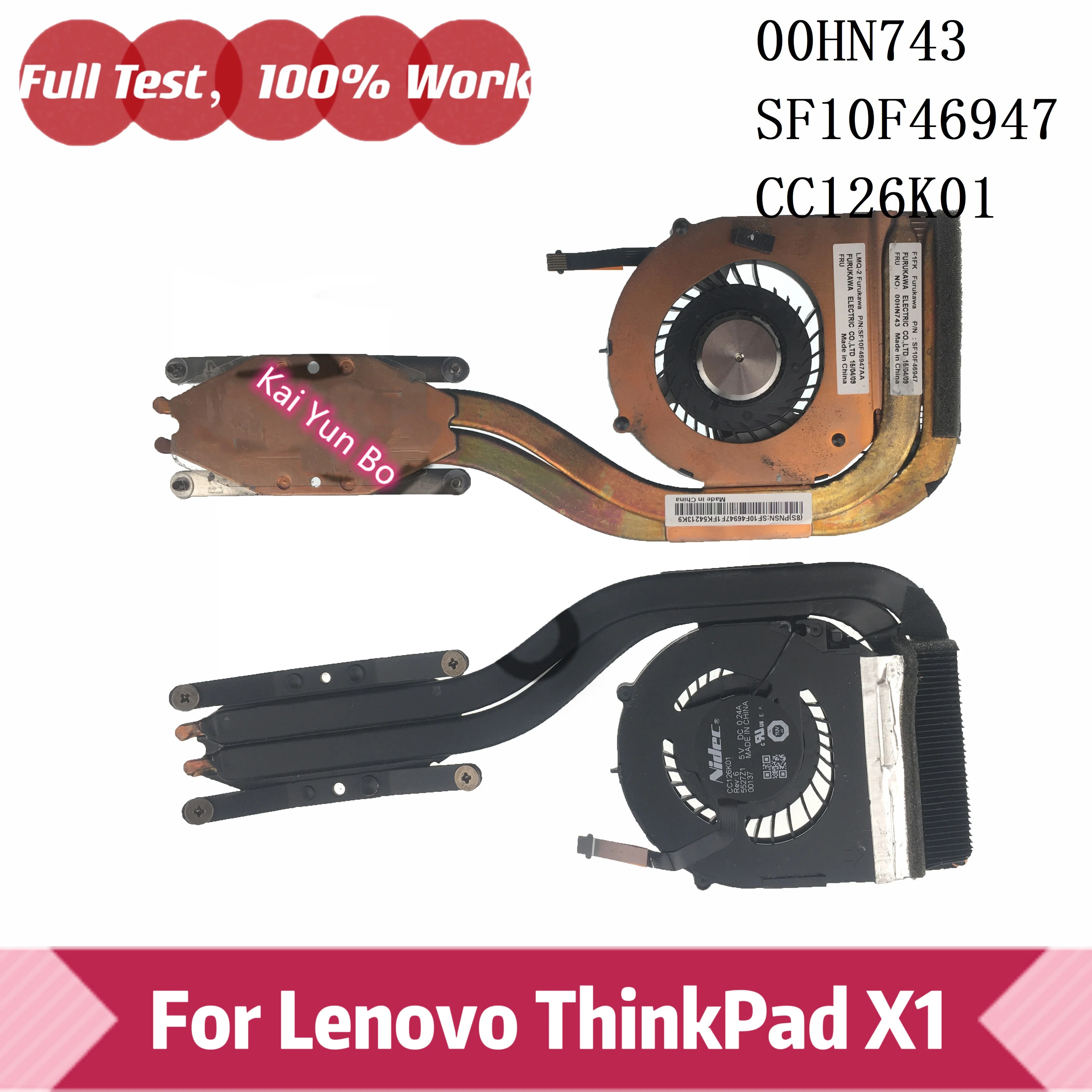 Dành Cho Laptop Lenovo ThinkPad X1 Carbon 2nd 3rd Gen CPU Làm Mát Quạt Tản Nhiệt 00HN743 SF10F46947 CC126K01