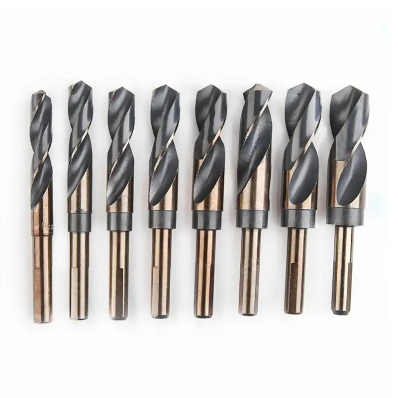 

Y1UD 8 Pcs Reduced Shank Drill Bit 14-25.5mm DIY Tools 1/2" Reduced Shank HSS Twist Drill Bits for House Construction Work