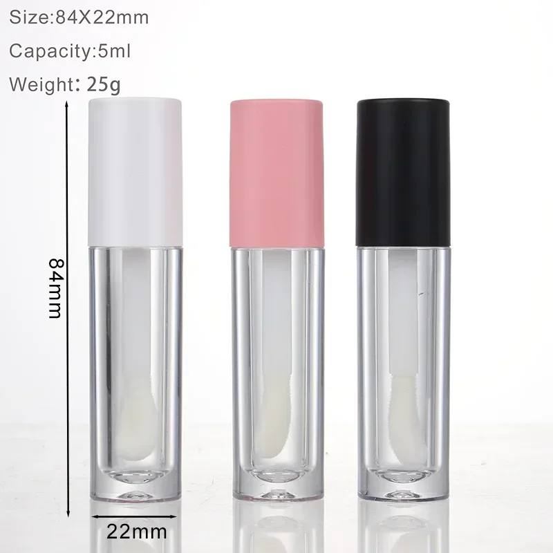 5 pçs 5ml diy garrafa de esmalte labial tubo vazio recipiente de tubo de brilho labial com tampa garrafa de batom lipgloss recipiente de amostra cosmética