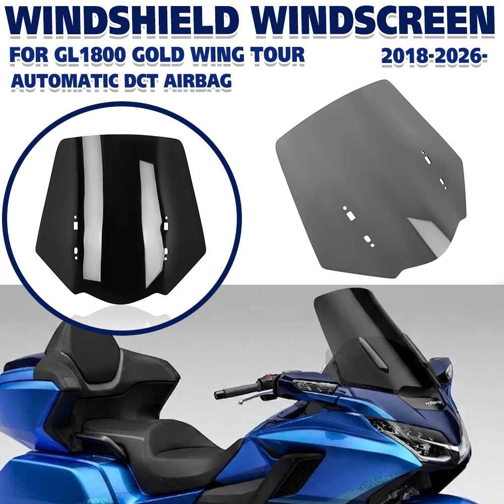 For Honda Goldwing GL1800 2018-2026 AirBag Tour DCT MT Motorcycle Windshield Visor Windscreen Screen Deflector Fairing Shield