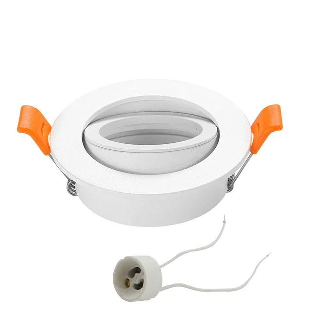 Foco de luz LED redondo de aluminio moderno, GU10 MR16, punto ajustable, Downlight, marco de luz de techo interior