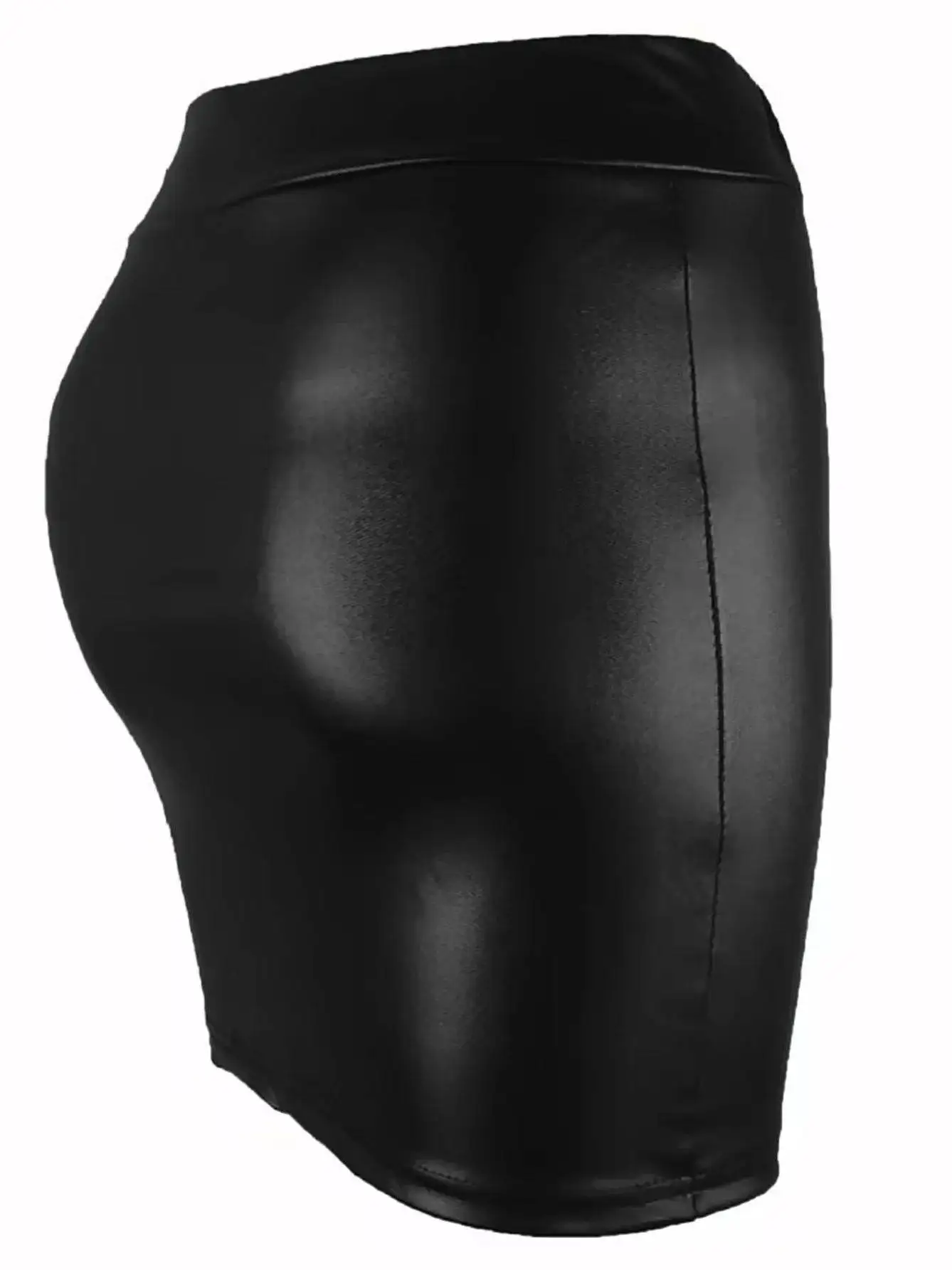 

Летняя облегающая юбка из искусственной кожи Bla для женщин, с завышенной талией, H-образная, из ПВХ-ткани, с рукавами «летучая мышь»