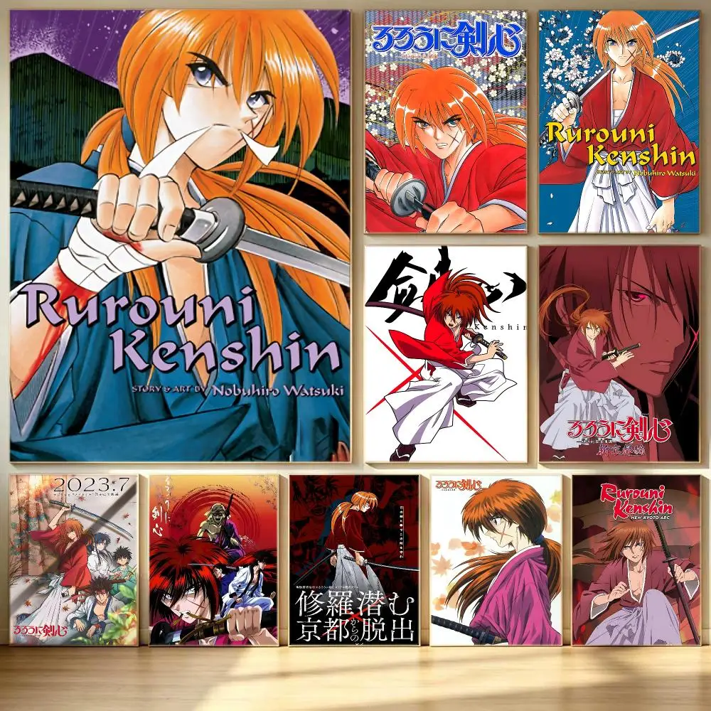 anime Rurouni Kenshin Poster Poster HD  Printing Soothing and Cream Style Home Decor for the Living Room cafes Gift Giving