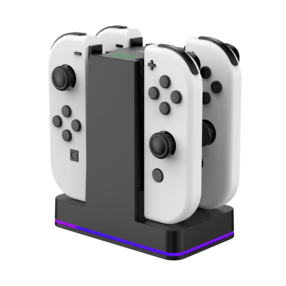 Controller Stand Holder Charging Dock Station for Joy-Con 4 In 1 LED Charger Stand Dock Station Indicater for Nintendo Switch