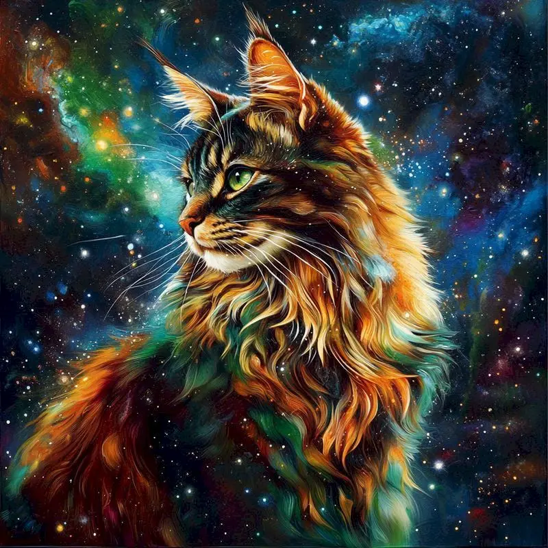 

GATYZTORY 5D DIY Diamond Painting Cat Animal Picture Of Rhinestones Full Square Round Diamond Mosaic Decor For Home