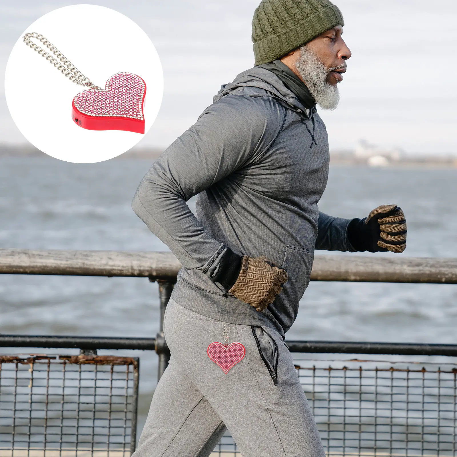 

Portable Mini Heart-Shape Emergency Personal Alarm for Women Elderly Kids Joggers Siren Keychain Safety Device
