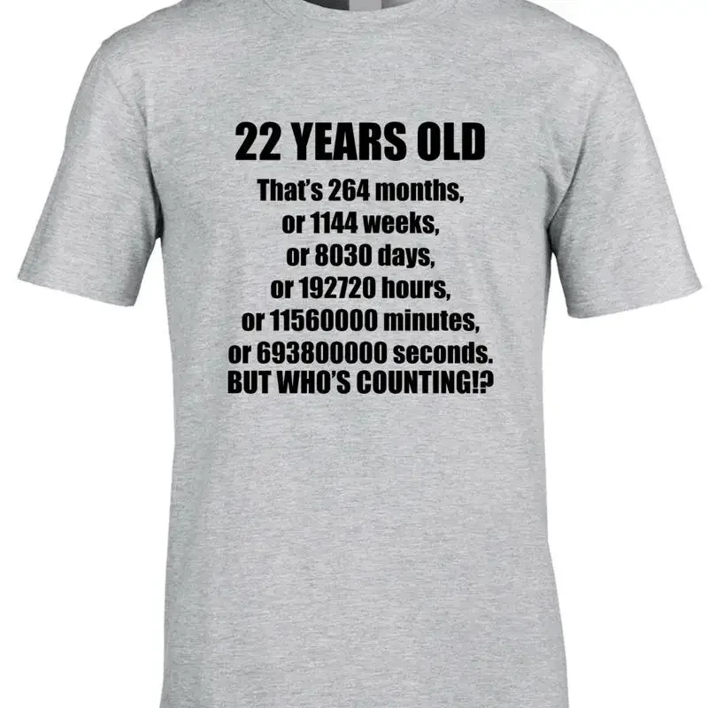 22Nd Birthday Men'S T Shirt 22 Twenty Two Second Funny Idea For Him Joke