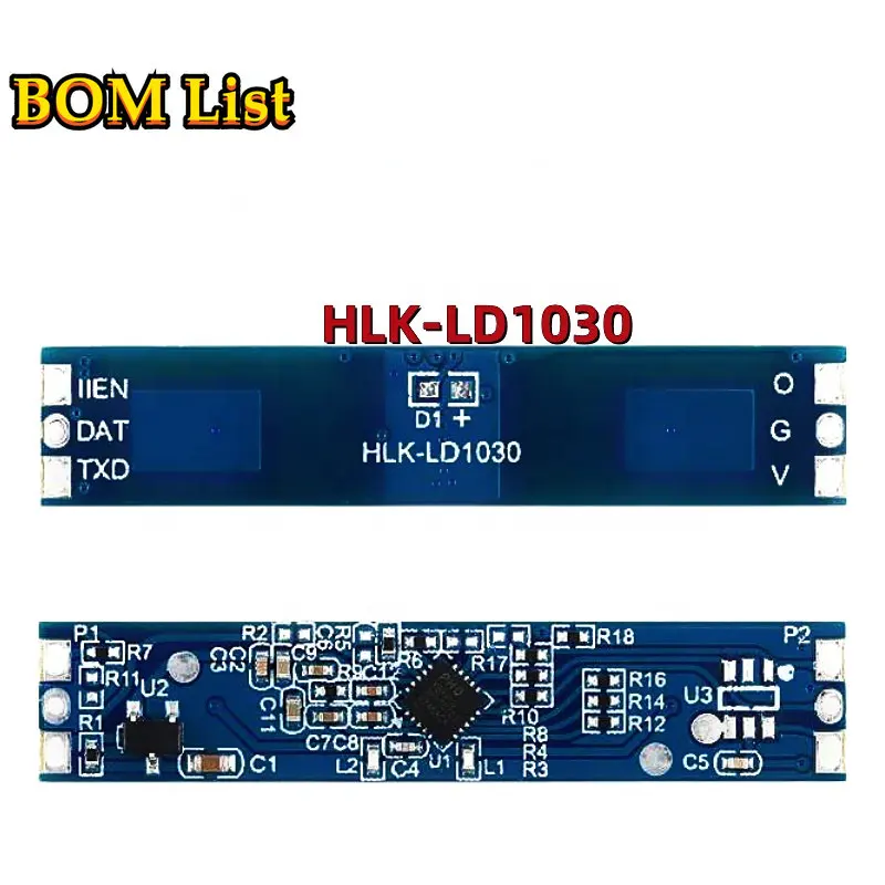 HLK-LD1030 10G Intelligent Human Microwave Induction Radar Module 10.525GHZ Low Power X-band Micro-motion Sensing Switch Sensor